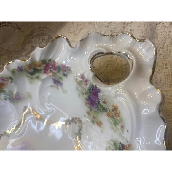 Carl Tielsch Altwasser Germany Bowl Porcelain Scallops Large Antique Handled Ruf - Picture 6 of 15